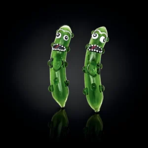 5" Pickle Rick Glass Hand Pipe