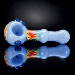 Glass Hand Pipe - 5in - Jellyfish Design - 3 Assorted Colors