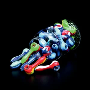 Silicone Hand pipes 4.5" 24 pcs/jar