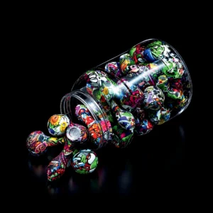 Silicone Hand pipes 4.5" 24 pcs/jar