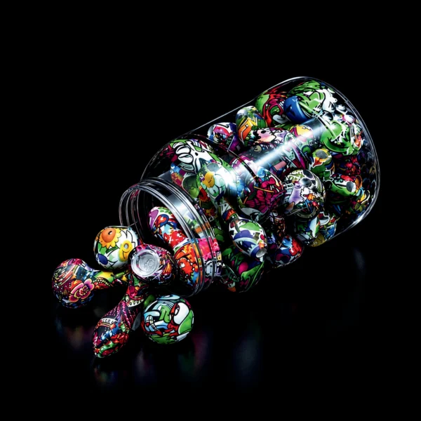 Silicone Hand pipes 4.5" 24 pcs/jar