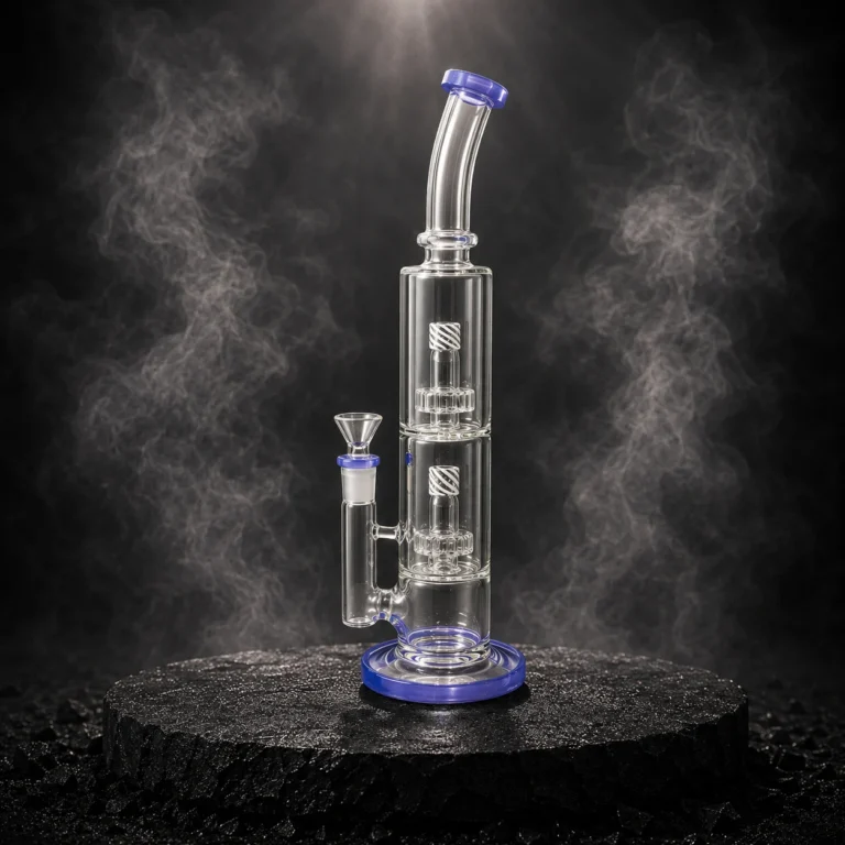 12.5" Bent Neck Double Honeycomb Water Pipe