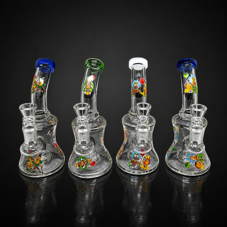 Water Pipe 6" BENT NECK Rick n Morty 4 ast