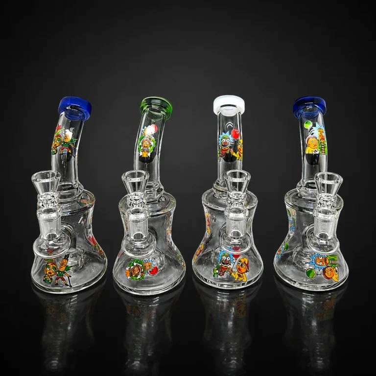 Water Pipe 6" BENT NECK Rick n Morty 4 ast