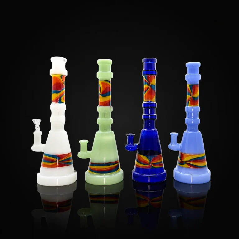 Glass Artistic Sticker Water Pipe 12" 3 Asst