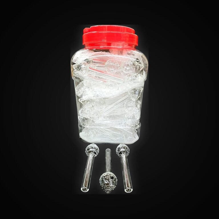 jar of 4" clear Strawberry one hiitter 90 in a Jar
