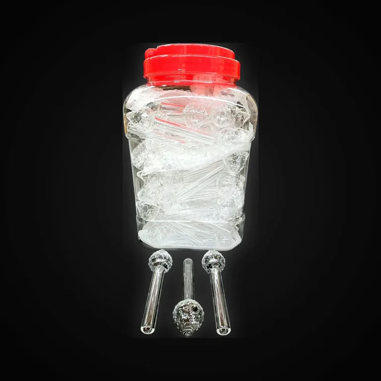 jar of 4" clear Strawberry one hiitter 90 in a Jar