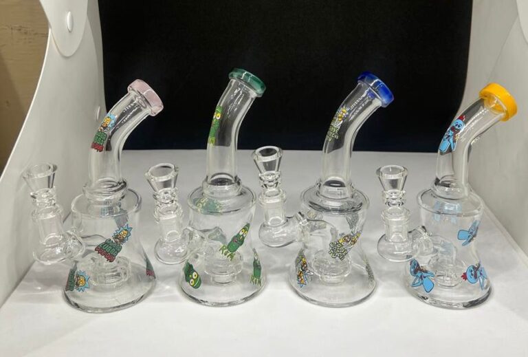 Water pipe 6" bent neck asst 4 stickers