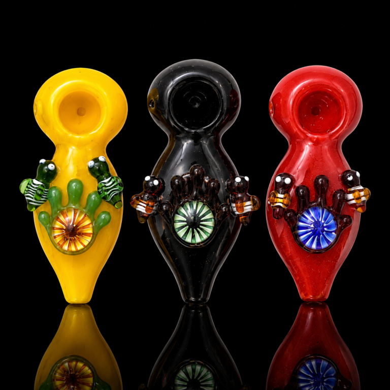 Glass Pipes W/Bug design 5" Asst