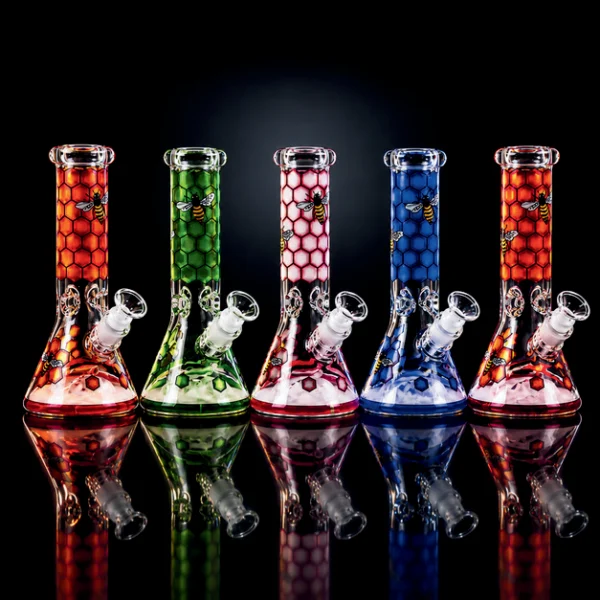 Waterpipe - 10in - Glass - Assorted Cartoon Character Designs - Glow in the Dark