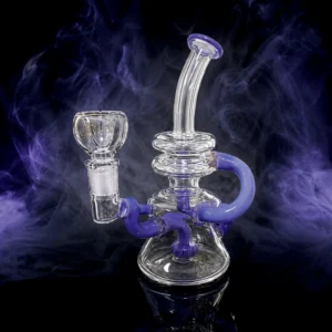 Waterpipe - 8in - Beaker Bottom- Reclycler - Green Accents