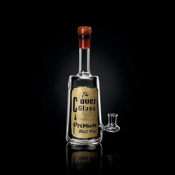 Waterpipe - 9in - Novelty Liquor Bottle - Amber Glass Design