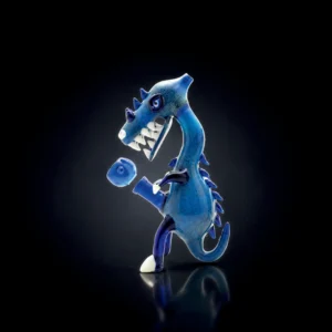 Waterpipe - 7in - Fritted Dragon Rig - Asst. Color Accents