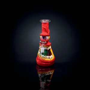 Waterpipe - 8.5in - Red Top Hat Cyclops 3D Resin Design