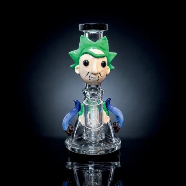 Waterpipe - 8.5in - Green-Haired Character 3D Resin Design