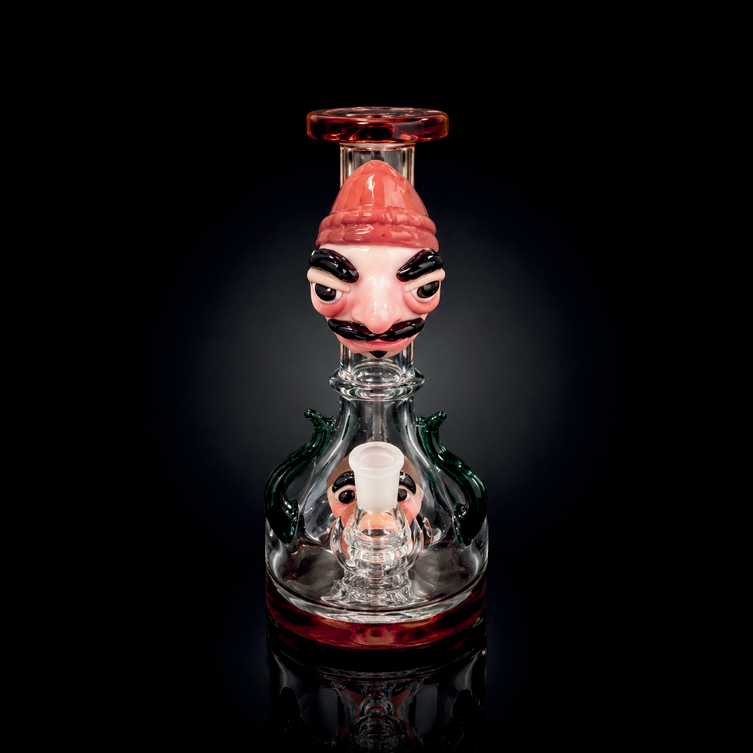 Waterpipe - 8.5in - Mustached Character 3D Resin Design