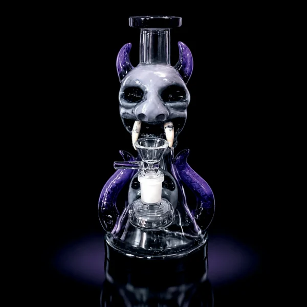 Waterpipe - 8.5in - Purple Horned Skull 3D Resin Design