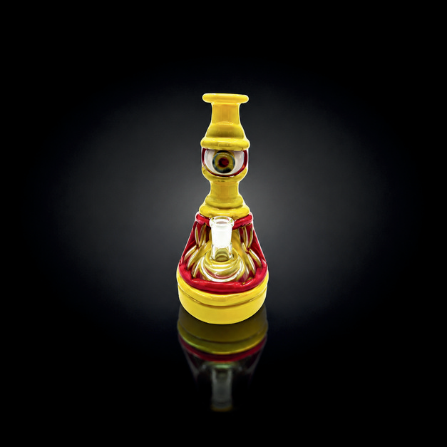 Waterpipe - 8.5in - Striped Cyclops 3D Resin Design