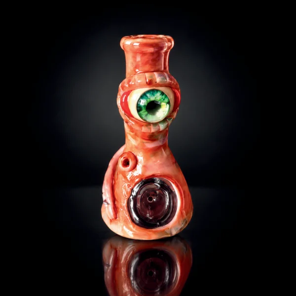 Handpipe - 5in - Polyresin 3D - Green Eyed Cyclops - Asst. Colors