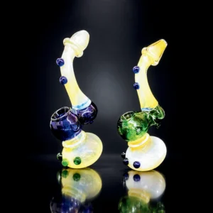 GLASS BUBBLER 61/2" FANCY W/DOTS ASST