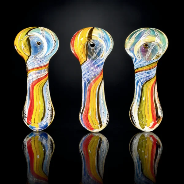 Glass Pipe 3" Fancy Colors 3 Asst