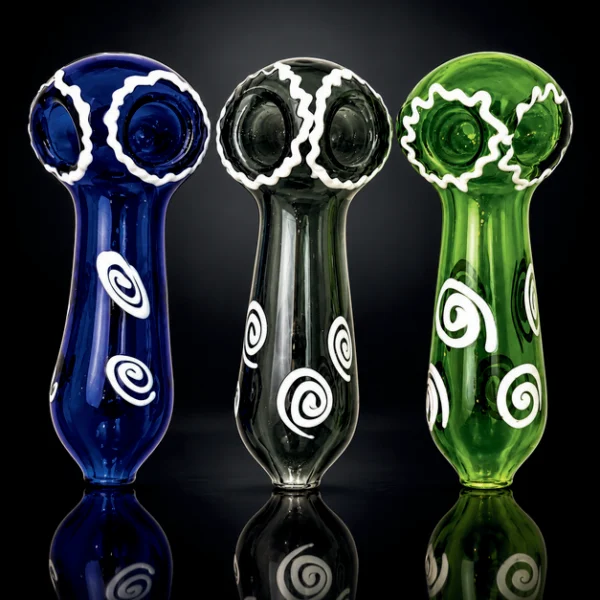 Glass Pipe 5" Artistic Designs asst Double Bowl