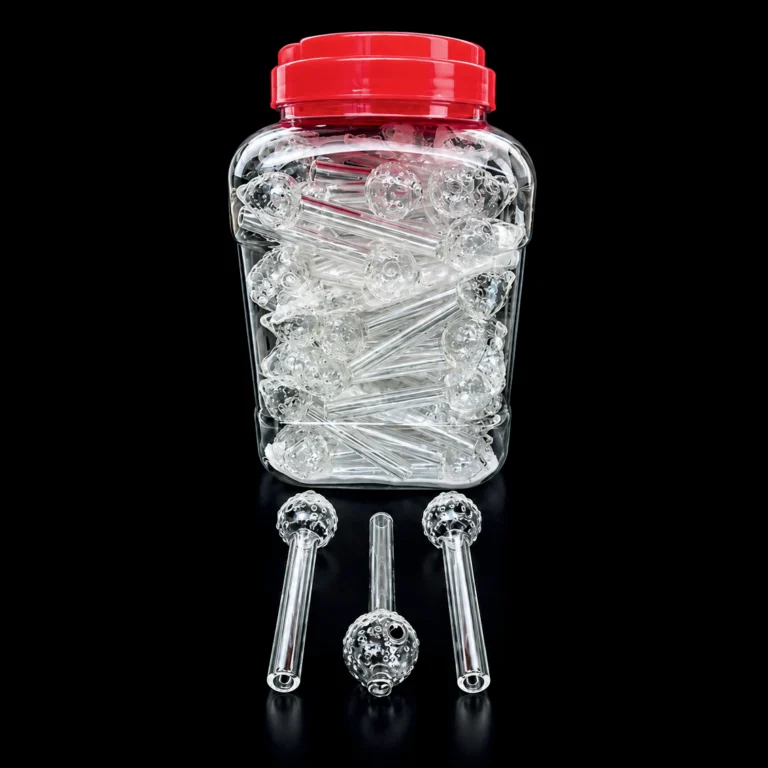 jar of 4" clear Strawberry one hiitter 90 in a Jar