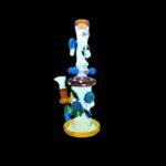 Glass water pipe with decorative designs, perfect for an enhanced smoking experience.