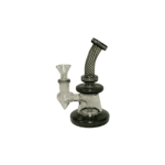 6-inch bent neck beaker base water pipe made from durable glass for smooth hits.