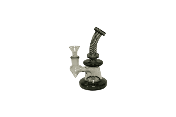 6-inch bent neck beaker base water pipe made from durable glass for smooth hits.