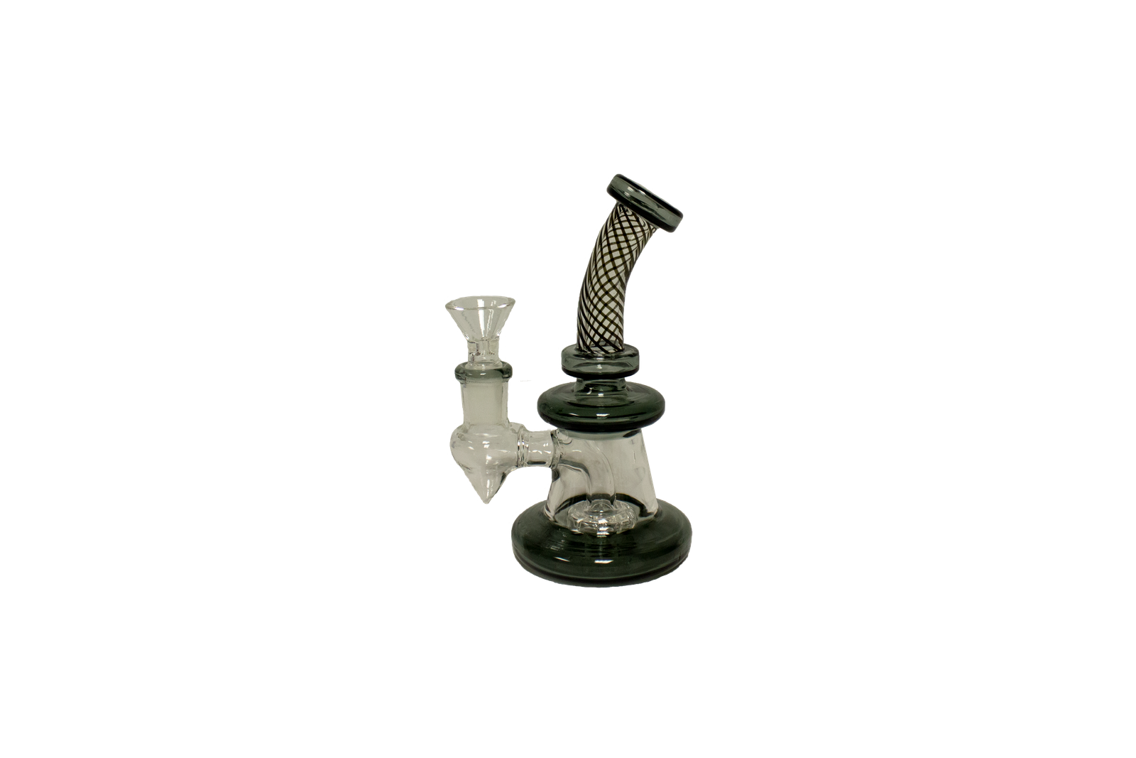 6-inch bent neck beaker base water pipe made from durable glass for smooth hits.