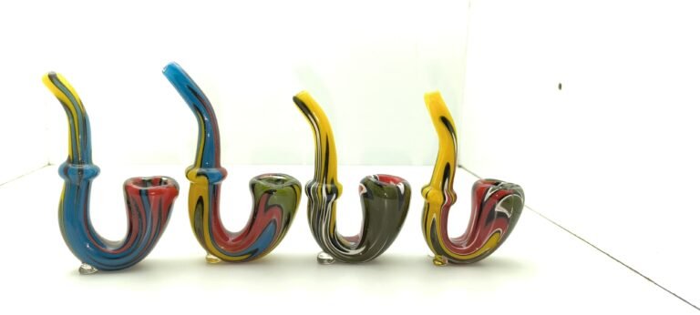 Glass Sherlock 5" Artisrtic Chinese stripes asst