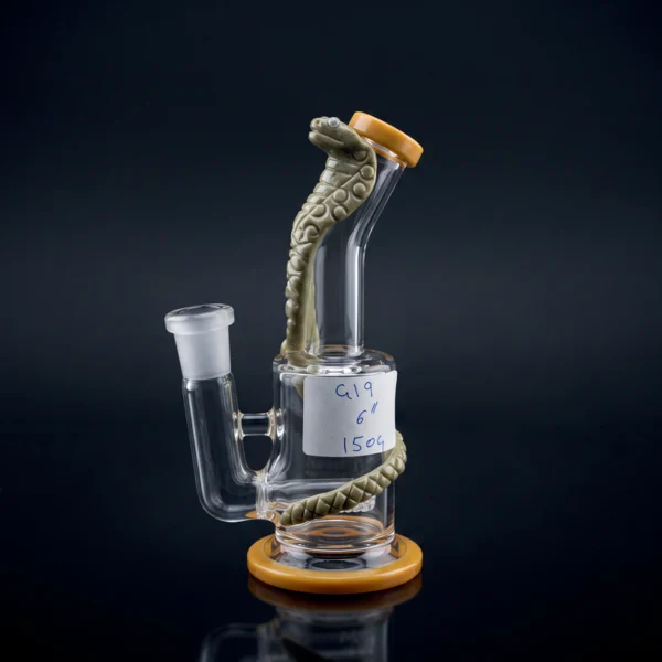 Waterpipe - 7in - Glass - Wrapped Snake 3D Accent