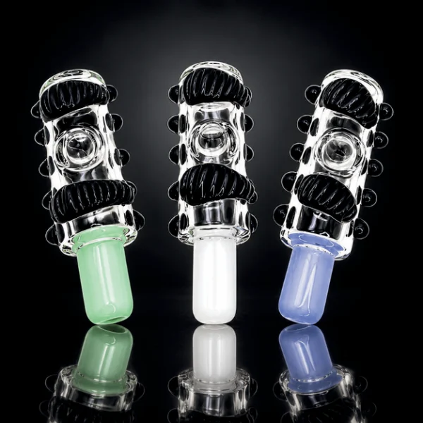 Glass Hand Pipe - 5in - Skull Ice Cream Cone - 3 Assorted Colors