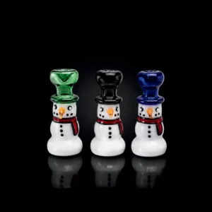 Glass Hand Pipe - 5in - Snowman Shape
