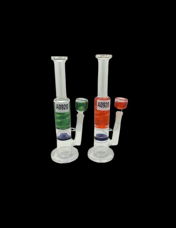 10-inch glass glycerin water pipe with a freezable chamber, available in 6 assorted colors for a smooth and cool smoking experience.