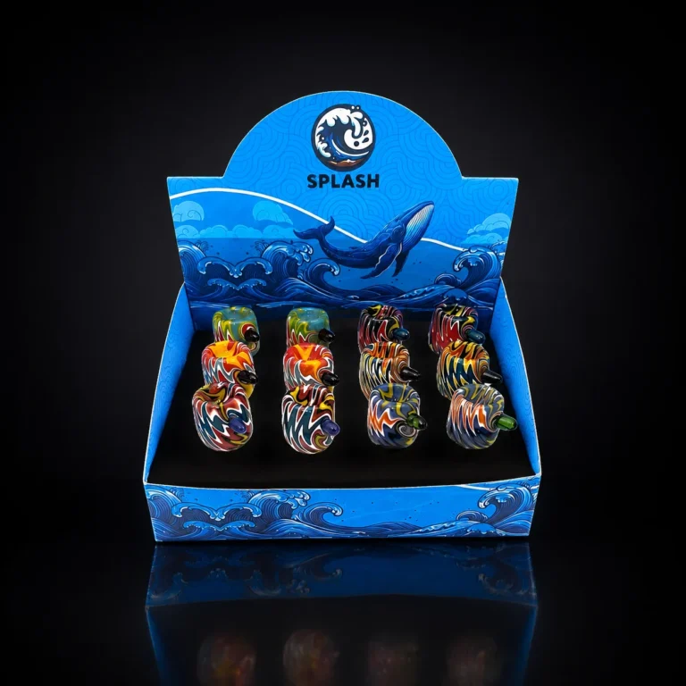 GLASS ARTISTIC Asst 14MM  BOWL 12 In A DISPLAY