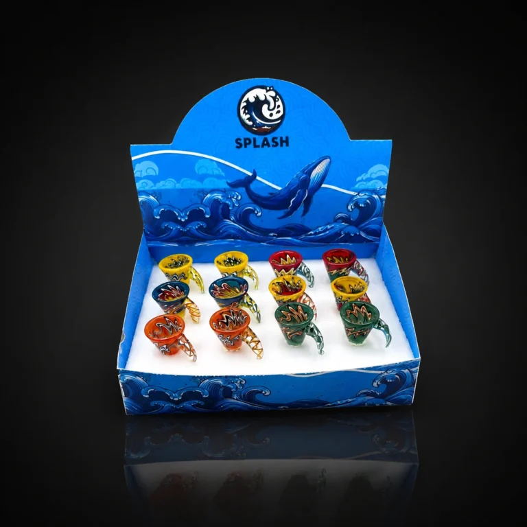 GLASS ARTISTIC Asst 14MM  BOWL 12 In A DISPLAY