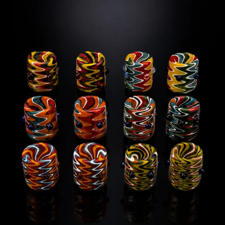 GLASS ARTISTIC Asst 14MM  BOWL 12 In A DISPLAY