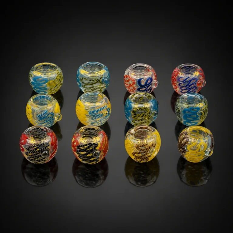 GLASS ARTISTIC Asst 14MM  BOWL 12 In A DISPLAY
