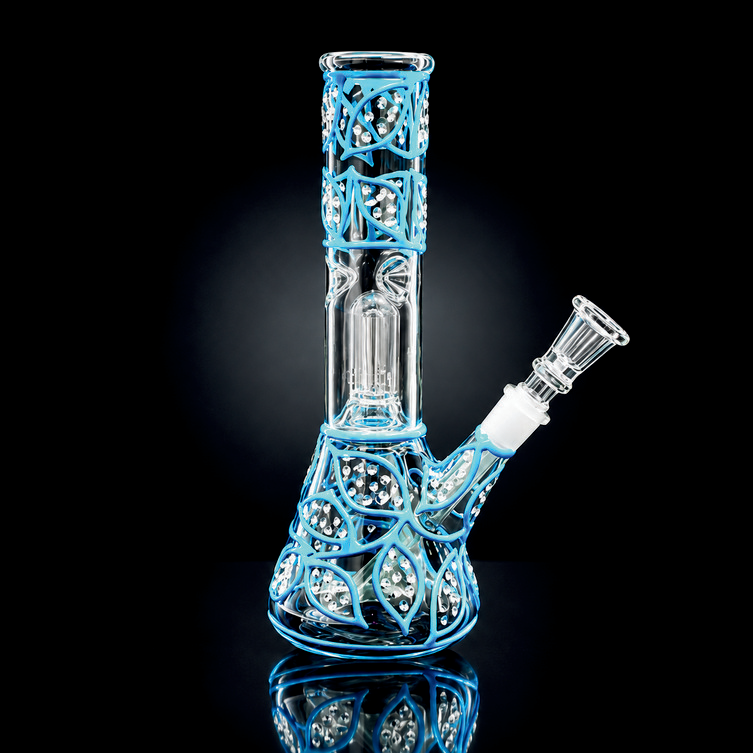 Waterpipe - 8in - Beaker - Single Perc - Asst. Web Designs