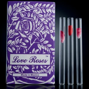 Love Rose 4" Chillums of 25 pcs 2mm thick Blue Box