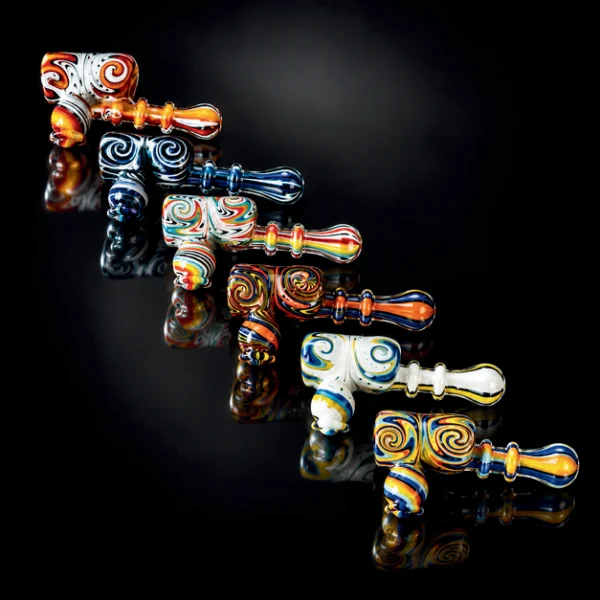 GLASS ARTISTIC HAMMER PIPE 5.1" ASST