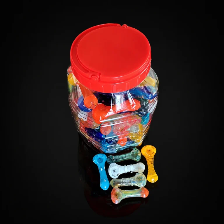 Jar of 3" Glass Of pipes 60 PCs