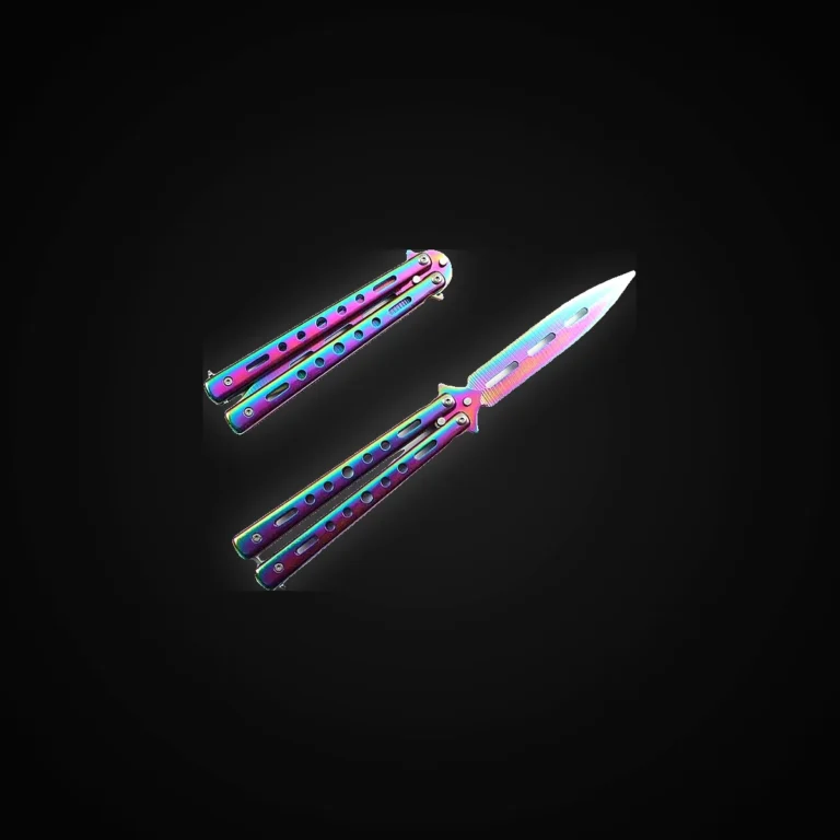 BUTTERFLY KNIFE COLOURFULL 11" Open