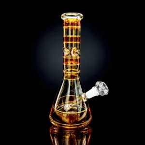 Waterpipe - 10in - Beaker - Golden rings - Ice Pinch