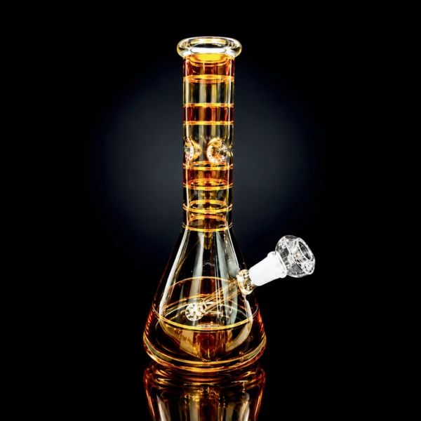 Waterpipe - 10in - Beaker - Golden rings - Ice Pinch