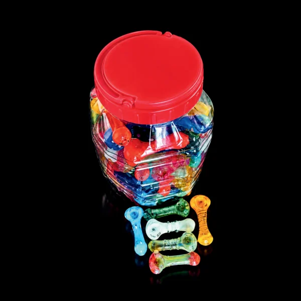 Jar of 3" Glass Of pipes 60 PCs