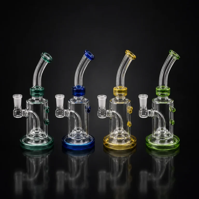 Water pipe 6" Cur Glass W/Inside Dome Cut Glass