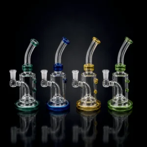 Waterpipe - 6in - Tube Shift - Multi Slit Showerhead - Asst. Color Accents